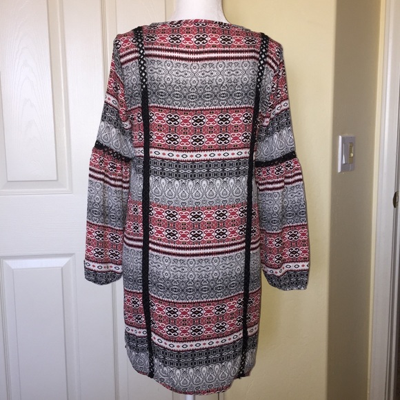 NWOT Jack by BB Dakota Boho Red & Black Dress Sz S - Picture 6 of 8